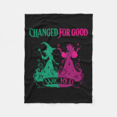 良い邪悪な面白いハロウィーンの魔女に変わった フリースブランケット (正面)