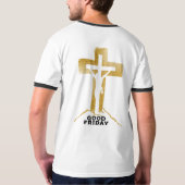 良い金曜日| 男子の鐘撞き Tシャツ (裏面フル)