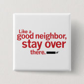 良い隣おもしろい人の社会的距離 缶バッジ (正面)