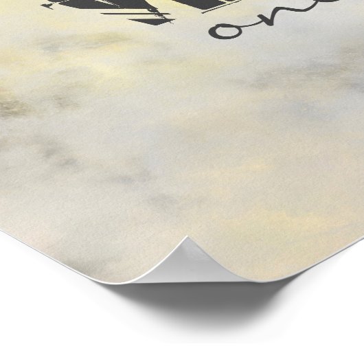 良い雰囲気のみ黄色と灰色のウォールアート引用文 ポスター (角)