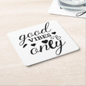 良い雰囲気のみ スクエアペーパーコースター (アングル)