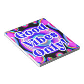 良い雰囲気のみ！ネオンカラー80s 90s AIデザイン ノートパッド (アングル)