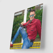 良い雰囲気の壁時計 スクエア壁時計 (傾斜)