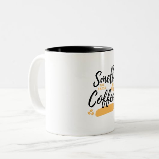良い雰囲気を吸い込む：新鮮なコーヒーマグの香り ツートーンマグカップ (正面左)