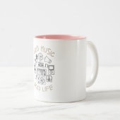 良い音楽の良い生活 ツートーンマグカップ (正面右)