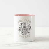 良い音楽の良い生活 ツートーンマグカップ (中央)