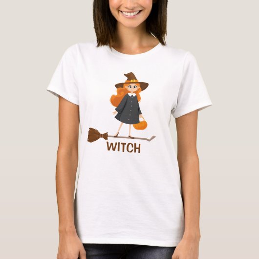 良い魔女かわいいハロウィンブルームアニメおもしろい Tシャツ (正面)