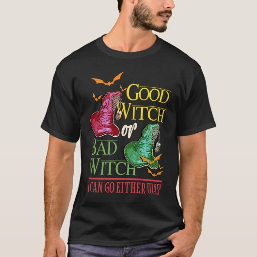 良い魔女の悪い魔女は私はどちらの方法もハロウィーンに行くことができる Tシャツ (正面)