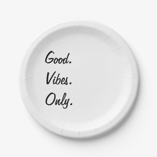 良い。ビベス。のみ。(カスタマイズ可能な色と文字) ペーパープレート (正面)