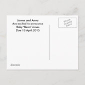 良い&完璧な贈り物～妊娠のお知らせ 案内ポストカード (裏面)