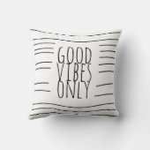 良いvibesのみ引用文黒と白モダンシック クッション (裏面)