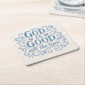 良お洒落いタイポグラフィ スクエアペーパーコースター (アングル)