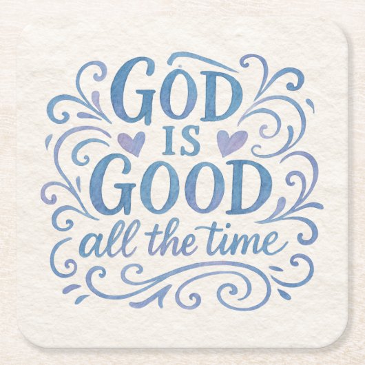 良お洒落いタイポグラフィ スクエアペーパーコースター (正面)