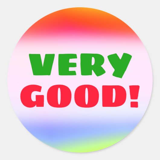 良かった！+おもしろい数々の色の虹色のパターン ラウンドシール (正面)