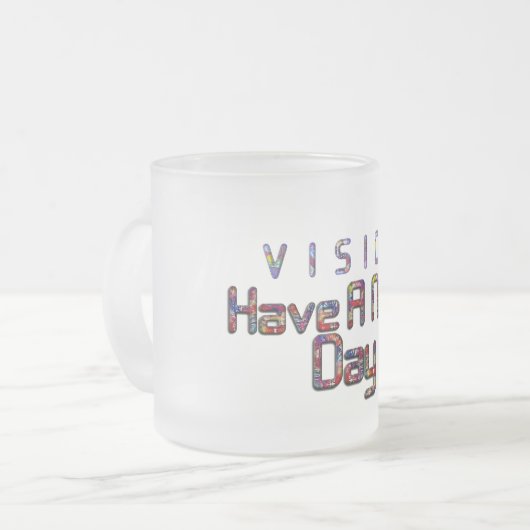 良かわいらしい日と良い夜の展望 フロストグラスマグカップ (正面左)