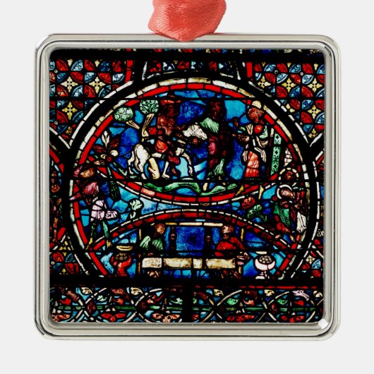 良きサマリア人を描写する窓 メタルオーナメント (正面)