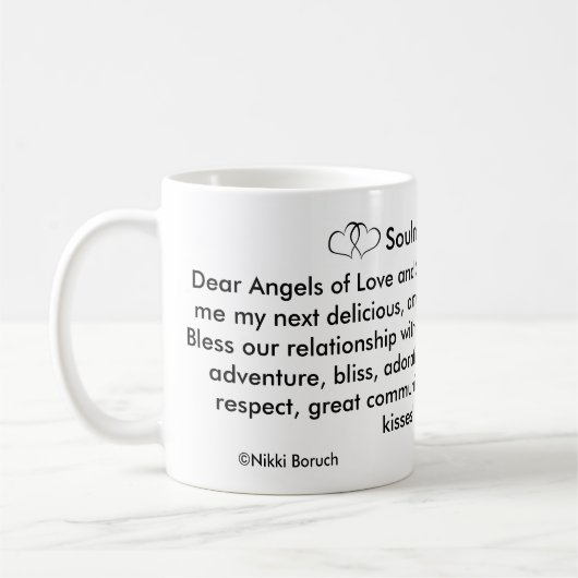 良きパートナーの祈りの言葉のマグ コーヒーマグカップ (左)