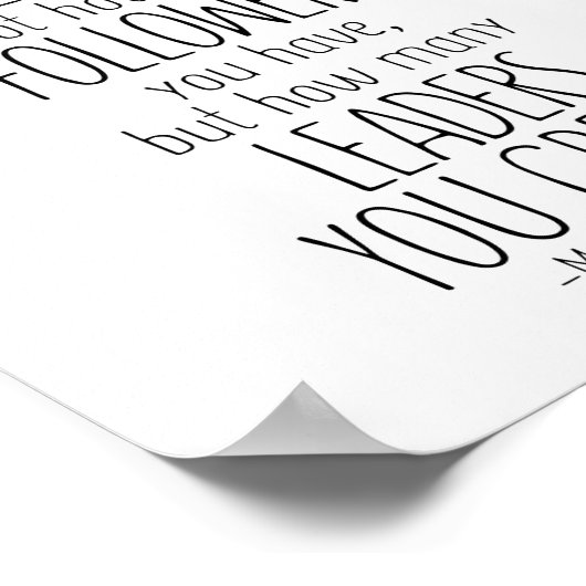 良き指導者のサインMahatma Gandhi引用文 ポスター (角)