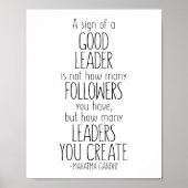 良き指導者のサインMahatma Gandhi引用文 ポスター (正面)