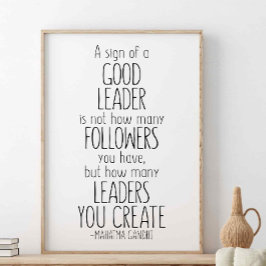 良き指導者のサインMahatma Gandhi引用文 ポスター