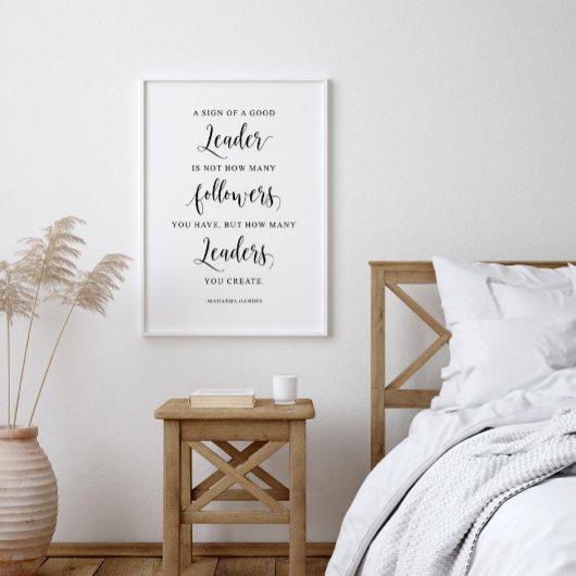 良き指導者のサインMahatma Gandhi引用文 ポスター