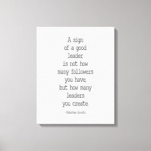 良き指導者のサインMahatma Gandhi キャンバスプリント (正面)