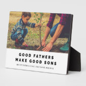 良き父祖は良き息子を父の日の額にする フォトプラーク (側面)