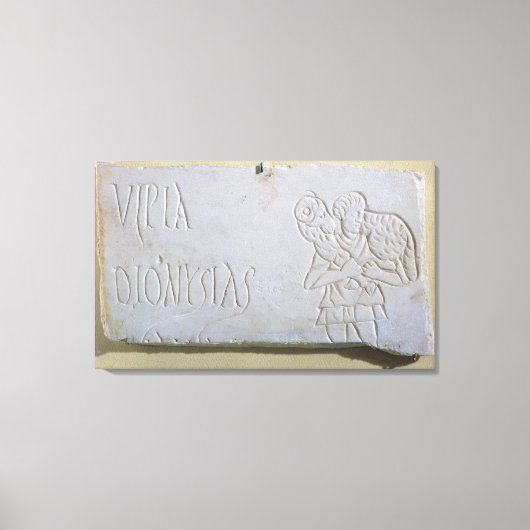 良き羊飼いのレリーフ、 浮き彫りを持つ墓誌 キャンバスプリント (正面)