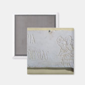 良き羊飼いのレリーフ、 浮き彫りを持つ墓誌 マグネット (正面/裏面)