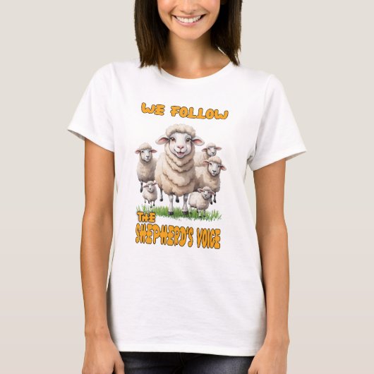 良き羊飼いの女性は白 Tシャツ (正面)