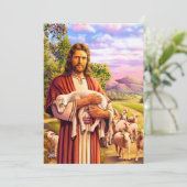 良き羊飼いの絵画イースターカード シーズンカード (スタンド正面)