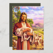 良き羊飼いの絵画イースターカード シーズンカード (正面/裏面)
