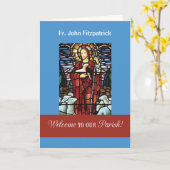 良き羊飼いを教化する祭司へようこそ カード (黄色い花)