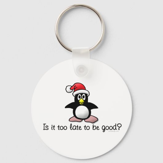 良くなるには遅すぎるか？クリスマスペンギン キーホルダー (正面)