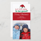 良くなるには遅すぎるか – Santa Hat シーズンカード (正面/裏面)