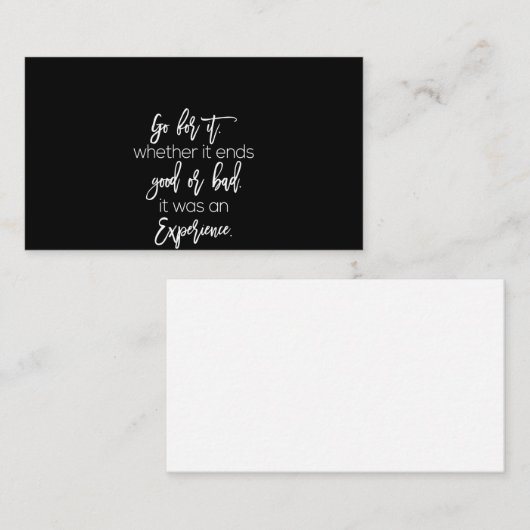 良くも悪くも終わりにしようと頑張る、それは費用だった 名刺 (正面/裏面)