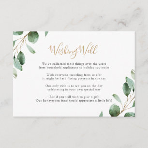良くエレガント願う緑のユーカリ エンクロージャーカード