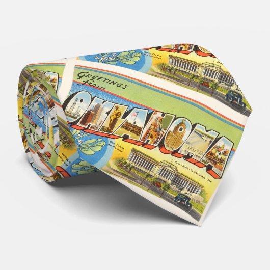 良く古いヴィンテージ旅行記念品オクラホマ州 ネクタイ (ロール)