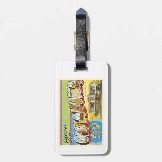 良く古いヴィンテージ旅行記念品オクラホマ州 ラゲッジタグ (裏面縦)