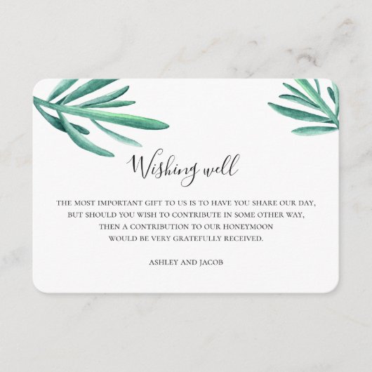 良く願う多肉食。夏結婚の。カードの挿入 エンクロージャーカード (正面)