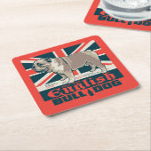 良すてき英語のブルドッグ スクエアペーパーコースター (アングル)