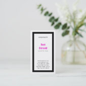 良はっきりしたい読と、黒とマゼンタ 名刺 (スタンド正面)