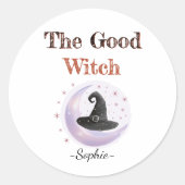 良パーソナライズされたい魔女 – ハロウィーンステッカー ラウンドシール (正面)