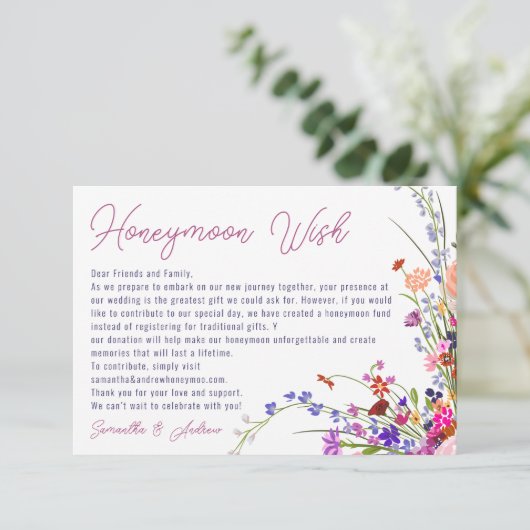 良モダンく願うシックな野生の結婚花 エンクロージャーカード (スタンド正面)