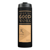 良保い仕事を始める |シックエレガント金ゴールドモノグラムの タンブラー (正面)