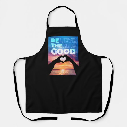 良信じいハートグラフィックがある エプロン (正面)