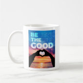 良信じいハートグラフィックがある コーヒーマグカップ (左)