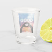 良信じいハートグラフィックがある ショットグラス (裏面)