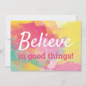 良信じい事で前向き引用文の水色 サンキューカード (正面)