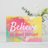 良信じい事で前向き引用文の水色 サンキューカード (スタンド正面)